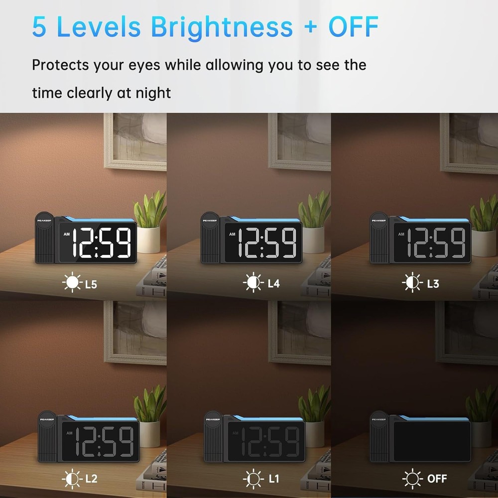 Sharp Electric Digital Alarm Clock LED Large Display Battery Backup Snooze