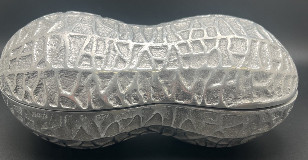 Silver Plated Peanut 7" Shaped Trinket Box Dish Keepsake VTG Godinger Lidded