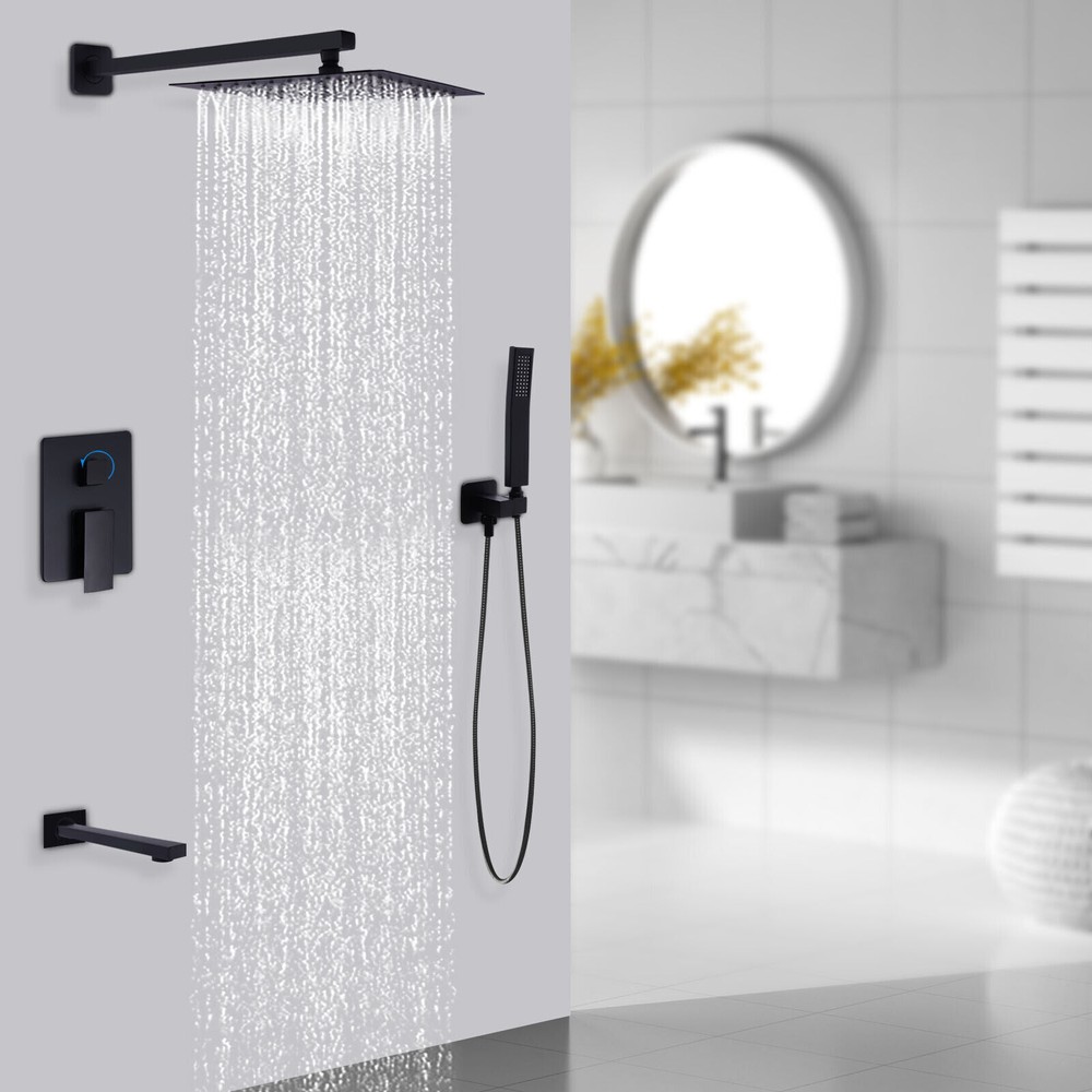 3 Function 10 Inch Rainfall Shower Head Bathroom Shower Spary System Combo Kit