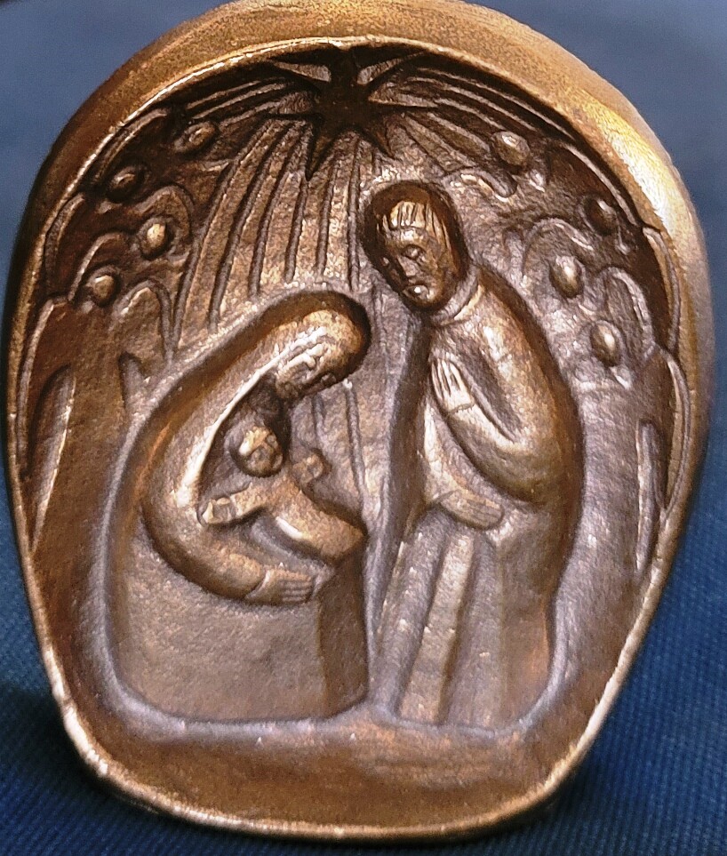 Awesome 4" Heavy Brass Standing Nativity Decor