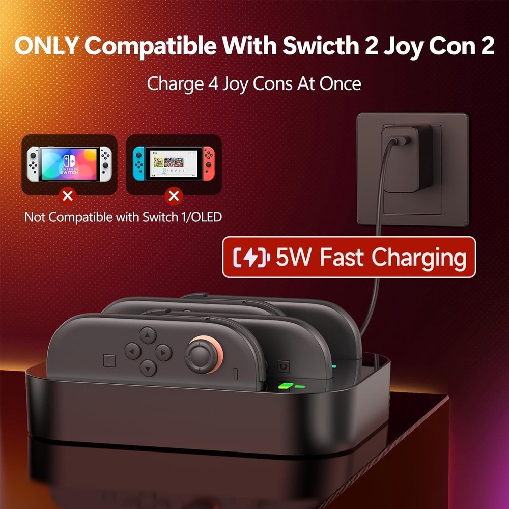 COMBO PACK- 4 in 1 Controller Charging Dock & Clear Dockable Protective Case