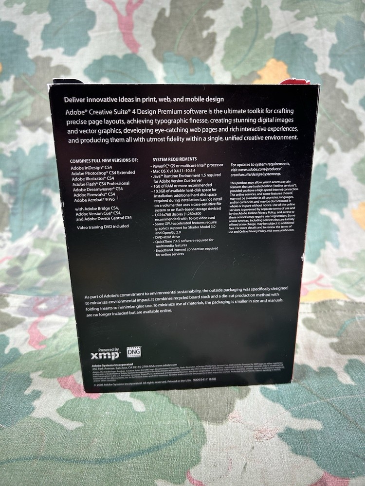 Adobe Creative Suite 4 CS4 Design Premium For MAC OS Full Retail DVD Version