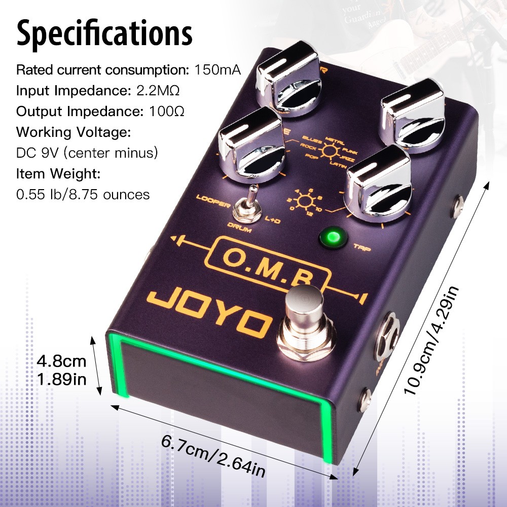 JOYO Looper Drum Machine Pedal Multi track Effect (Looper Cycle Recording) OPEND