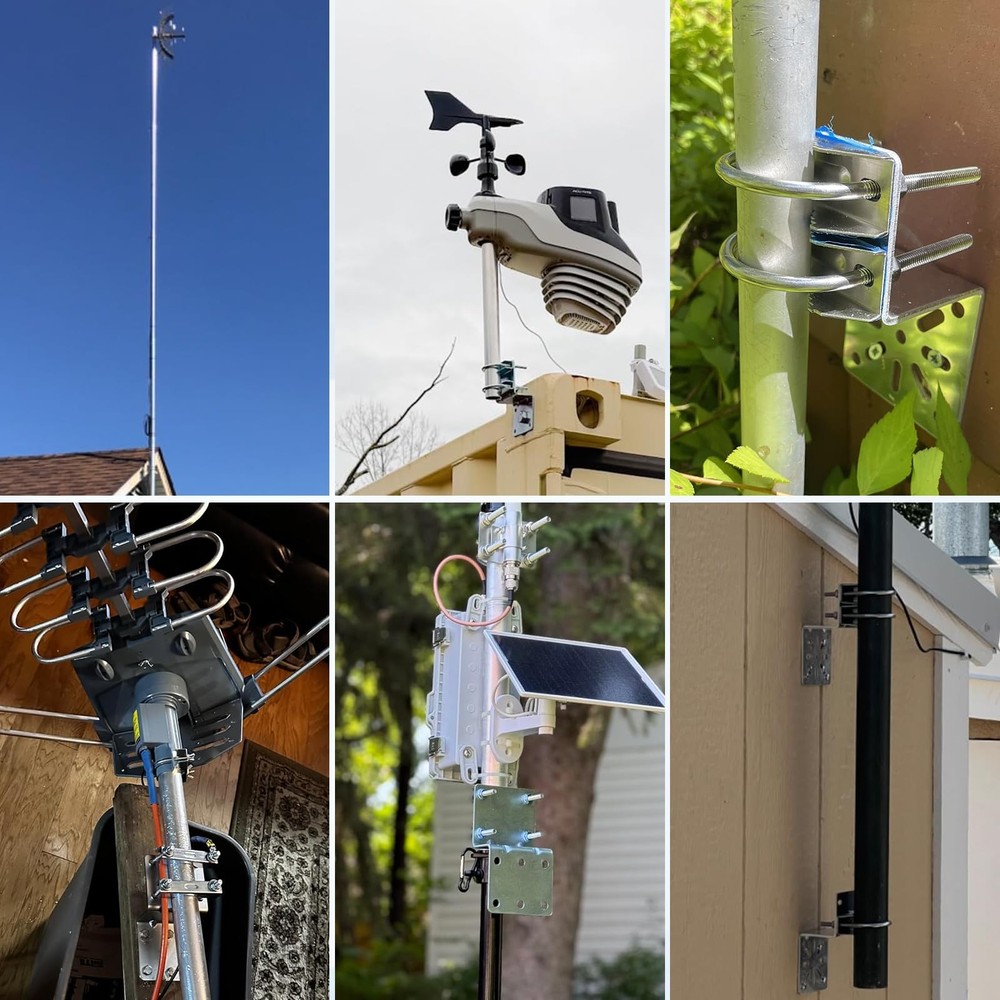 Antenna Pole Mount Bracket Kits - 2 Set Antenna Pole Mast Mount Bracket with