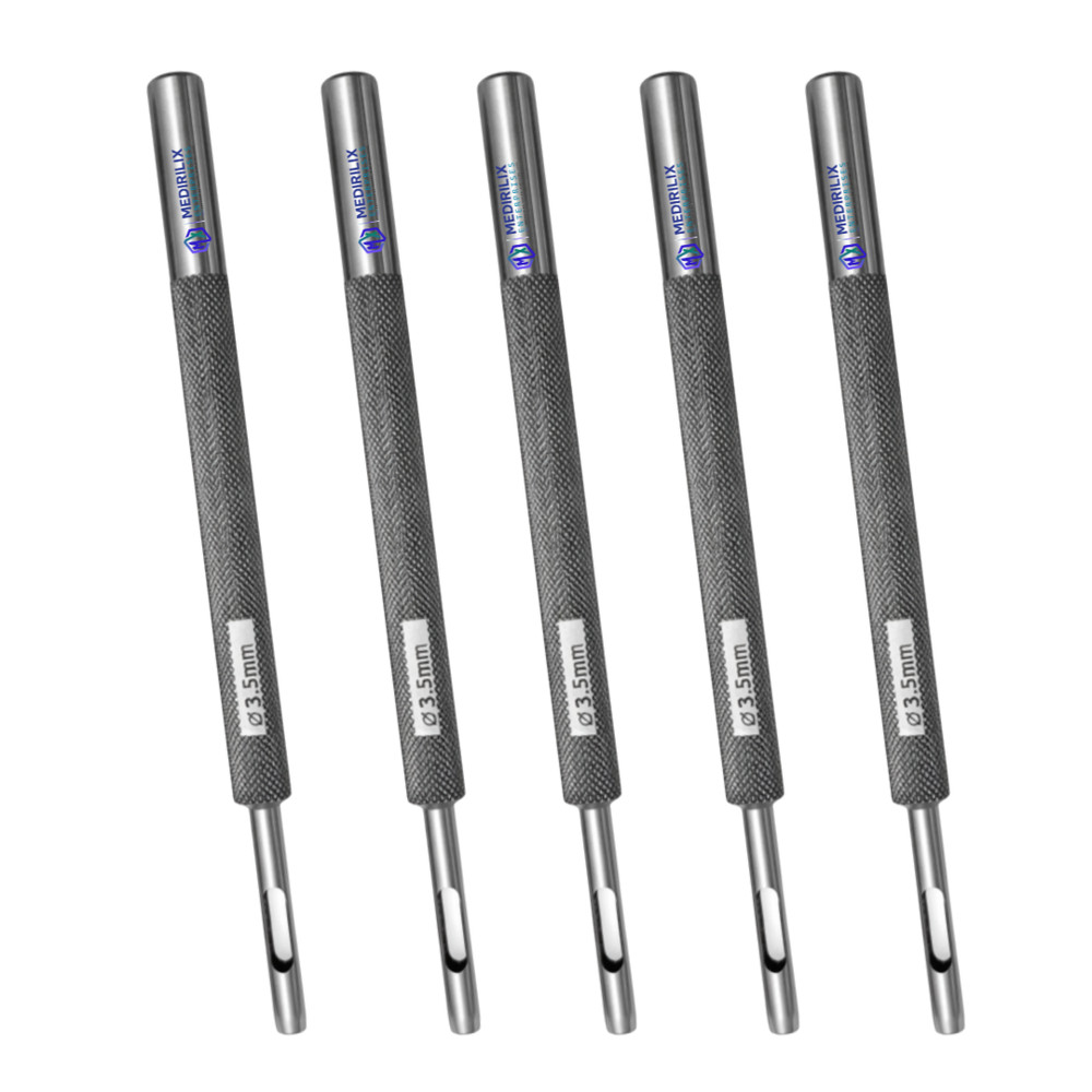 Reusable Biopsy Dermal Punch 3.5mm Body Skin Piercing Tool Stainless Steel 5Pcs