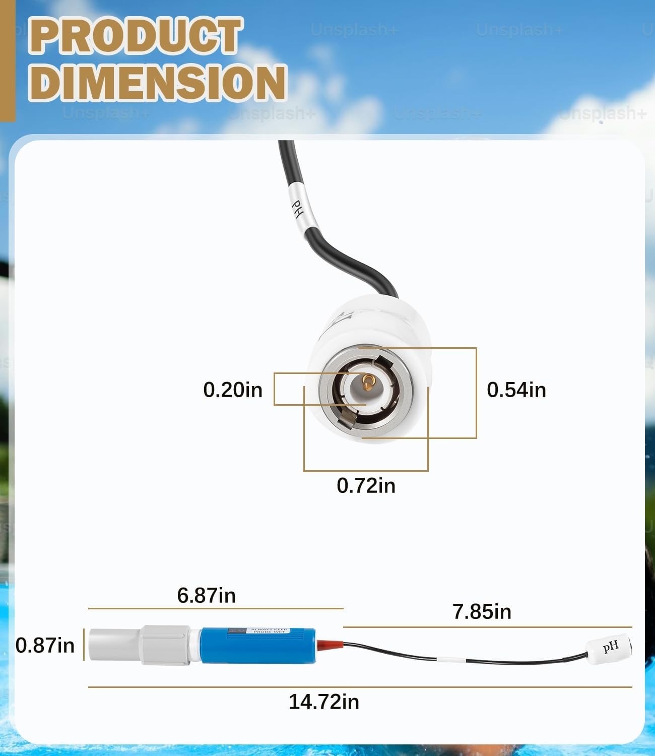 Replace for GLX-Probe-PH PH Probe for Hayward Sense & Dispense Automation System