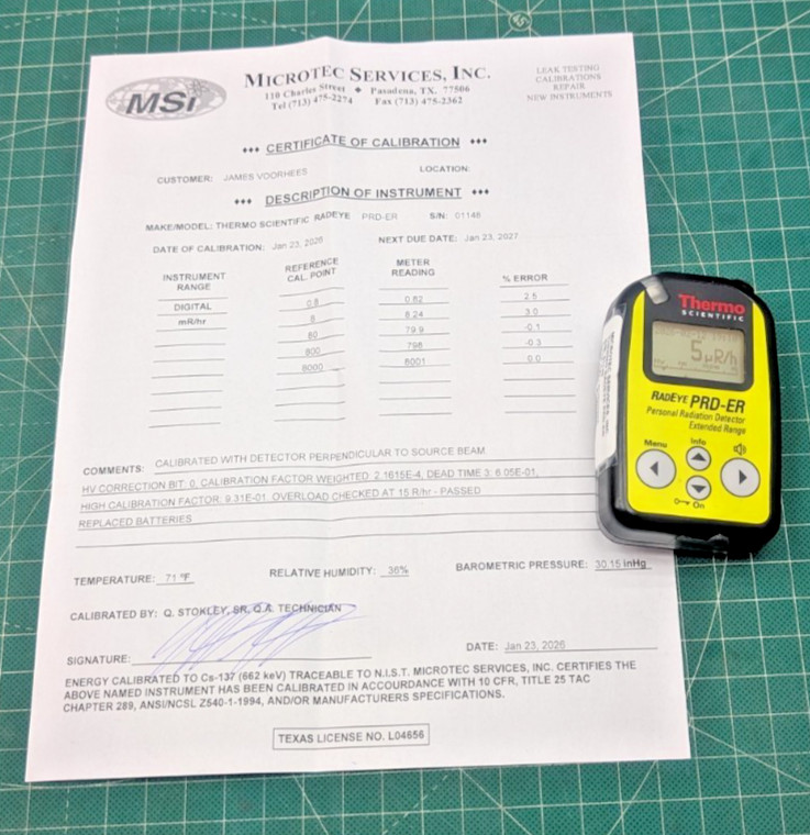1x 2026 Calibrated Thermo RadEye PRD-ER with All Menus UNLOCKED! 1 yr guarantee!