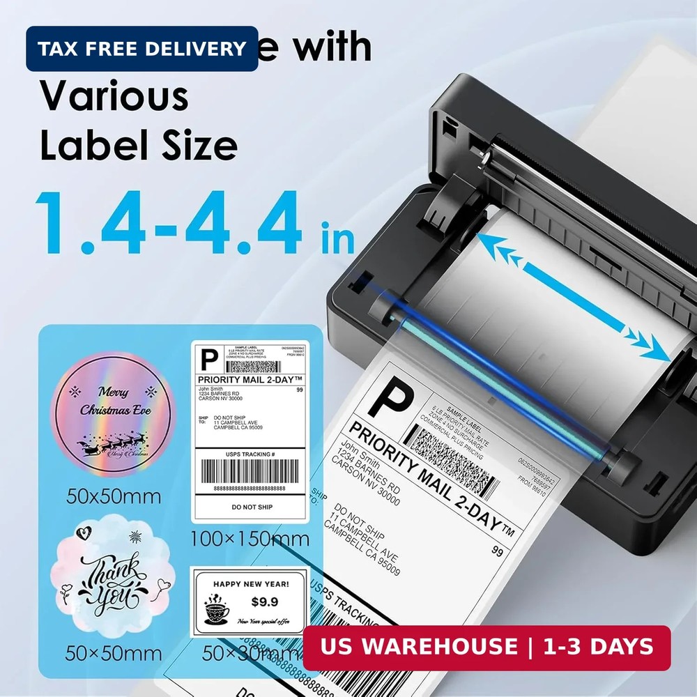 Shipping Thermal Label Printer, 4x6 Portable Label Printer,Bluetooth Label Maker