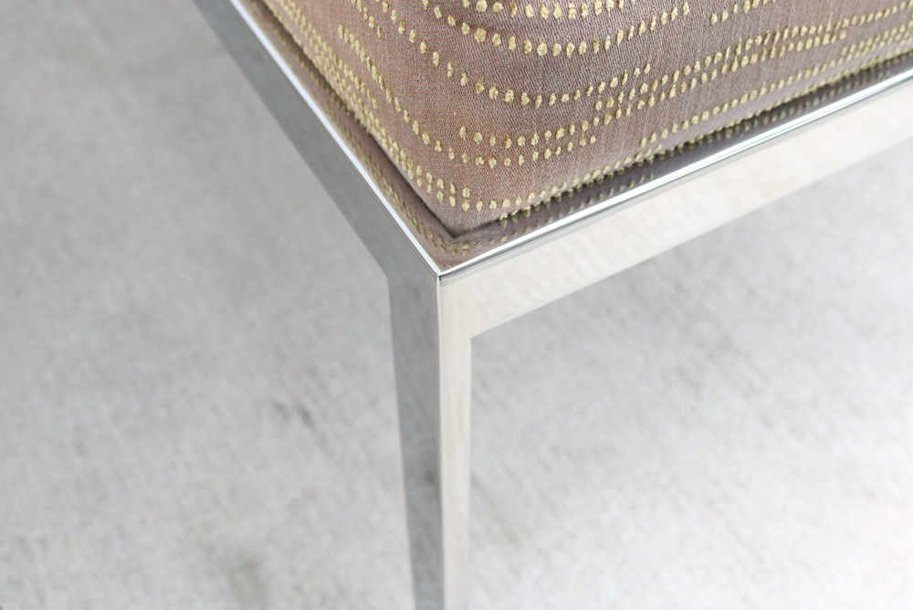 Mid-Century Modern Style Cumberland Large Rectangular Cambridge Metal Bench