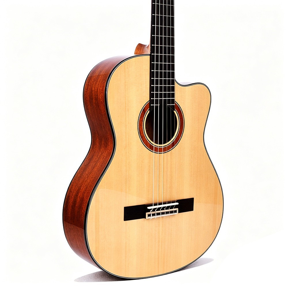 39-inch Cutaway Classical Guitar Solid Spruce Top Mellow Tone