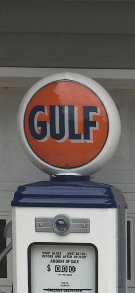 New Made in USA 6 Inch Steel Powder Coated DARK BLUE Gas Pump Globe Ring Holder