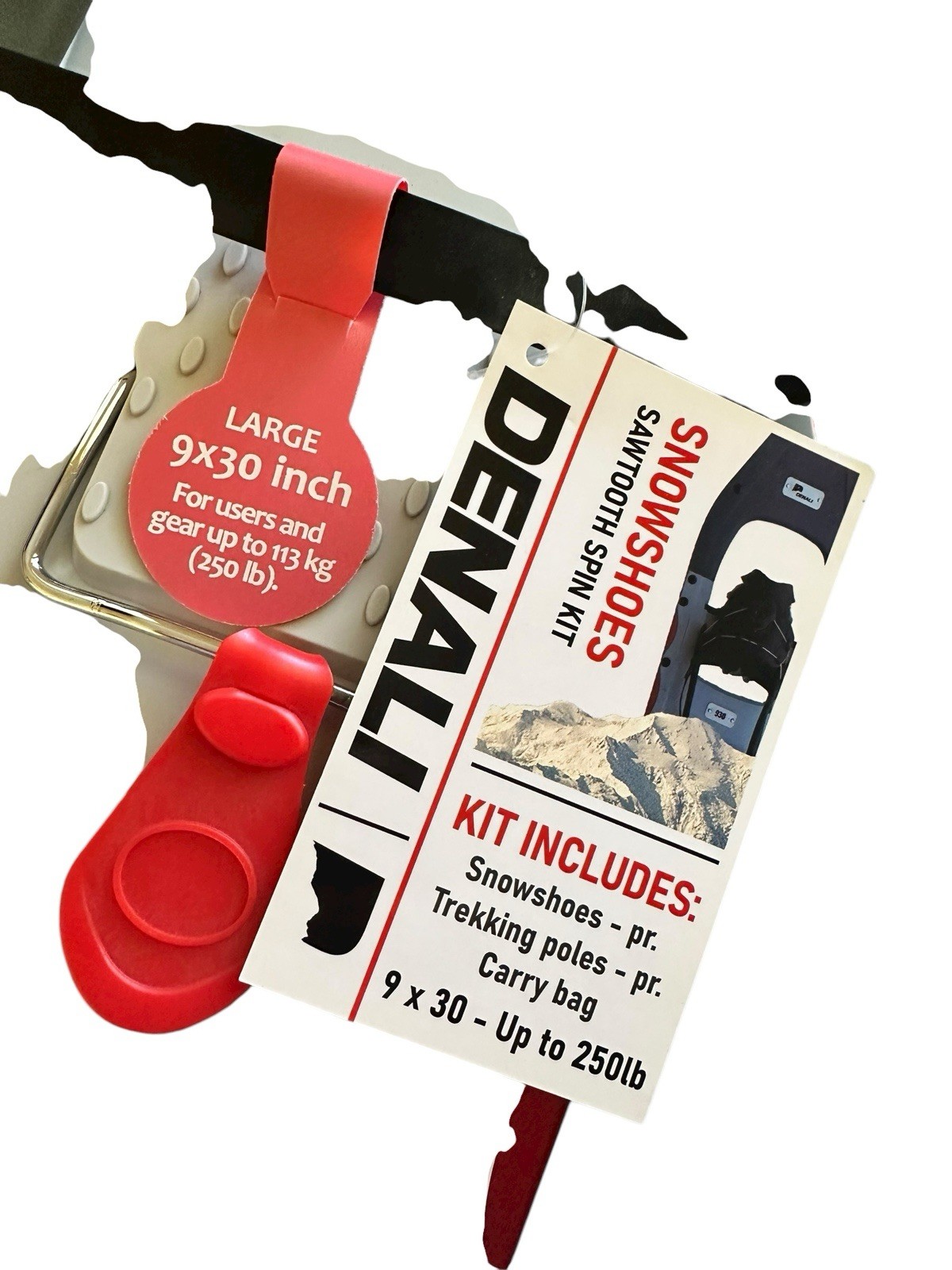 Denali Sawtooth Spin Snowshoes 9x30 | Winter Hiking Set w/ Poles & Bag 250 lb