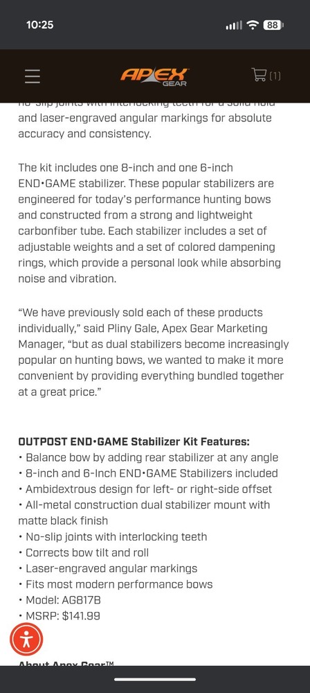 Apex Gear END-GAME Dual Stabilizer Kit