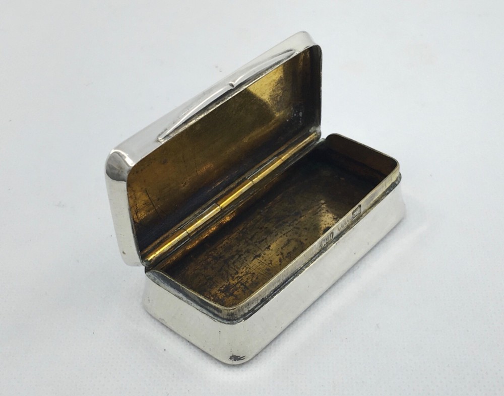 Antique Portuguese Solid Silver Snuff Box, Circa 1880, 62 grams