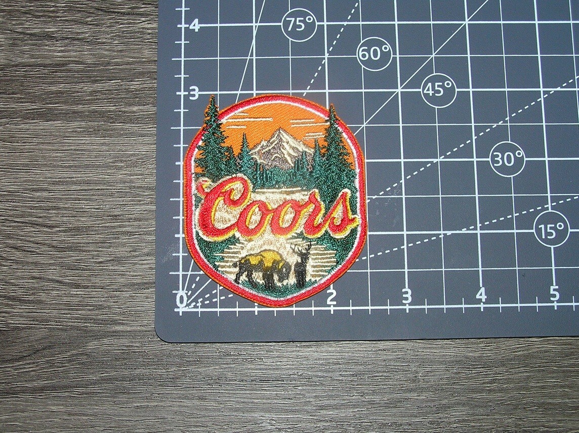Coors Beer Cowboy Mountains Embroidered Iron On Patch 2.5" x 3"