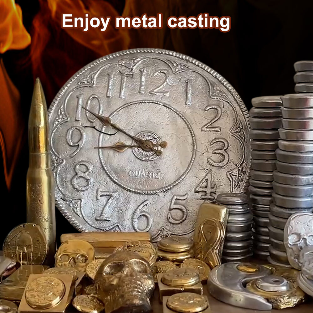 TOAUTO 3KG Digital Metal Melting Furnace kit Smelter Refining w/ 75ml Ingot Mold