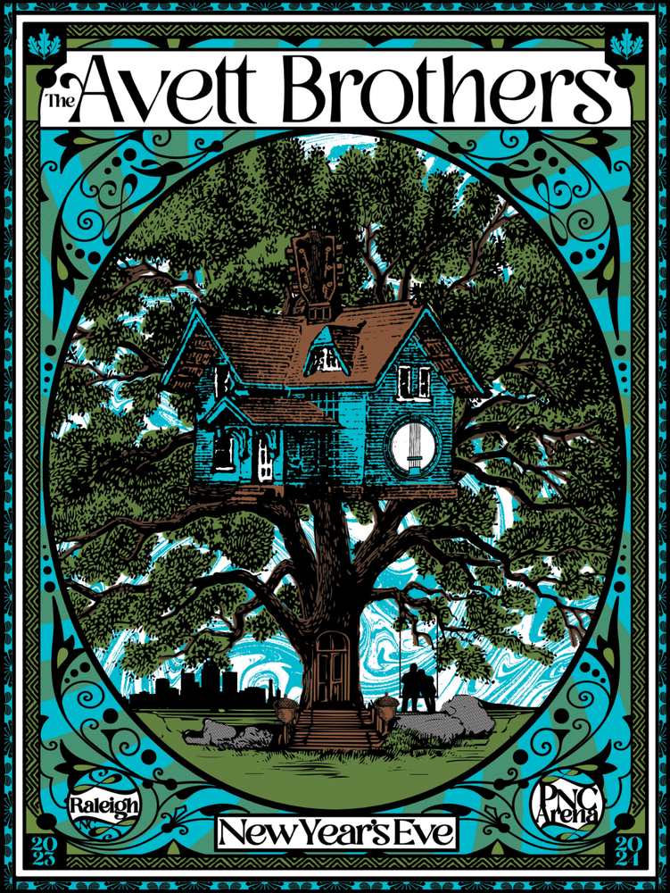 Avett Brothers New Years Eve Poster 2023-2024 -Artist Proof Signed by Nate Duval