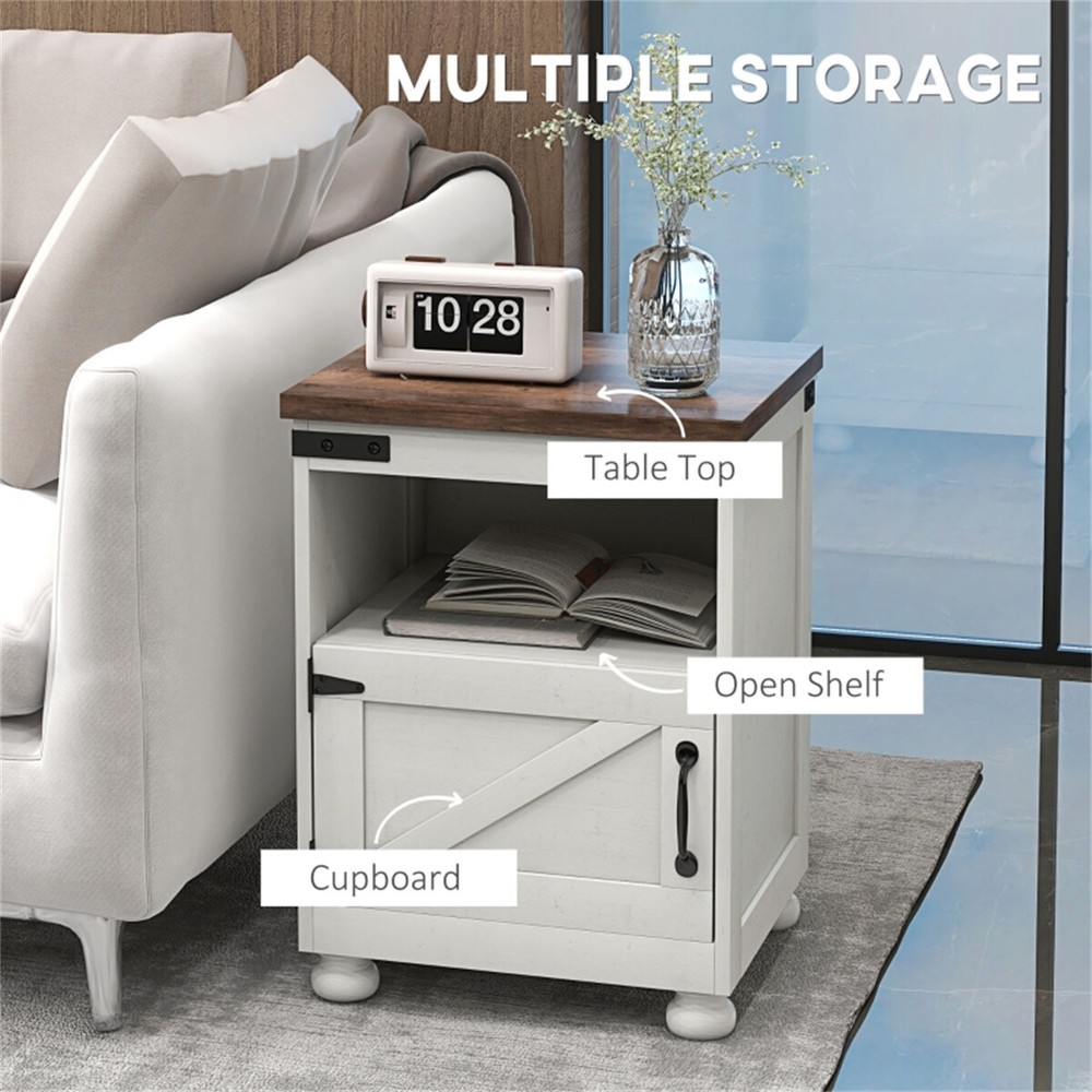 Kitchen Cart Kitchen Storage Cabinet Sideboard Side Table White Brown