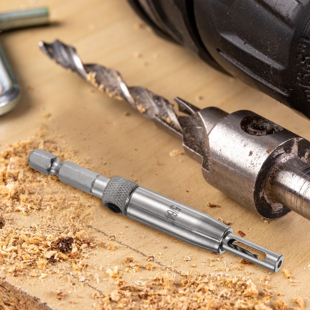 2pcs Self Centering Drill Bit Set 9/64" Hex Shank 1/4" for Hinges, Silver