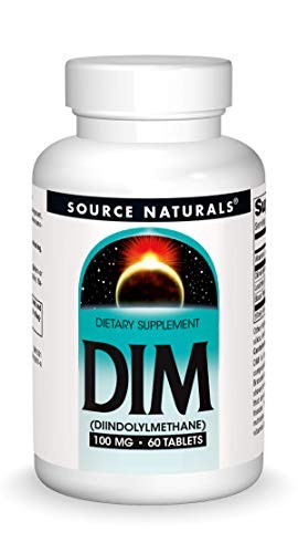 Source Naturals DIM 100mg Supplement with BioPerine, Vitamin E - 60 Tablets