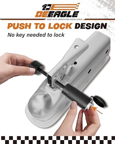 Trailer Coupler Lock, Include Universal Trailer Ball Lock, 1/4”Dia 3-1/2”