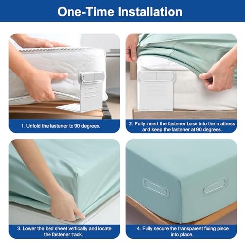 Bed Sheet Holders for Corners, Fitted Sheet Holders Keep Sheets Firm & White