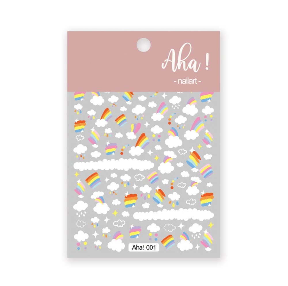 Rainbow Cloud Day 2D Nail Art Stickers (001)