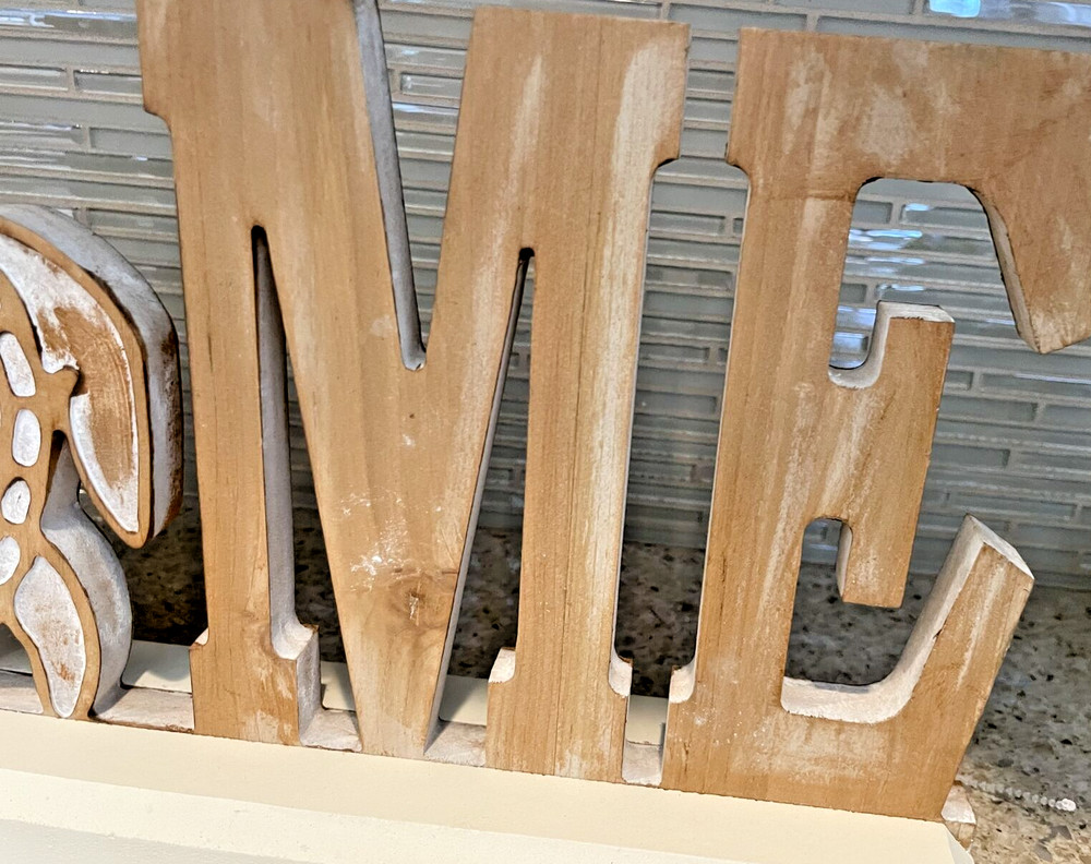 Turtle "Home" Wood Tabletop Sign 16" x 8"