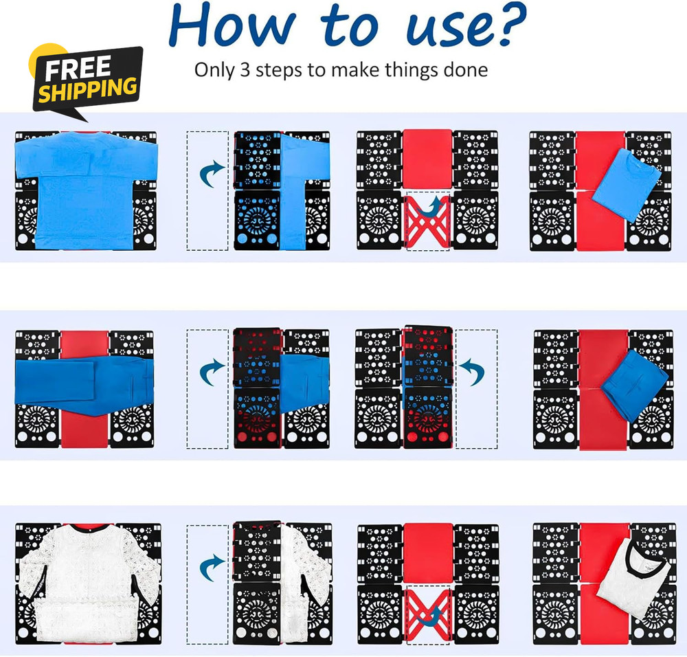 Version 3 Shirt Folding Board T Shirts Clothes Folder Durable Plastic Folding