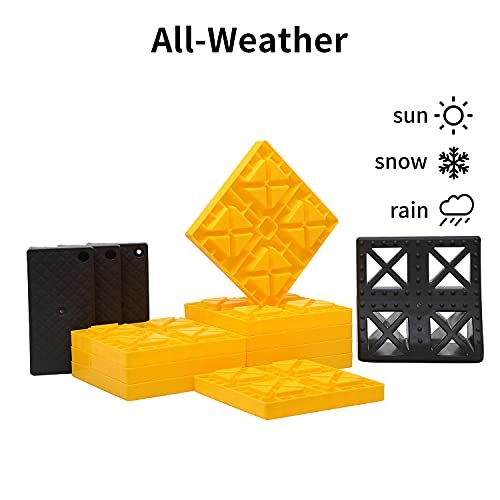Homeon RV Leveling Blocks Ramp Design 9 Pack Interlocking Leveling Yellow+Black