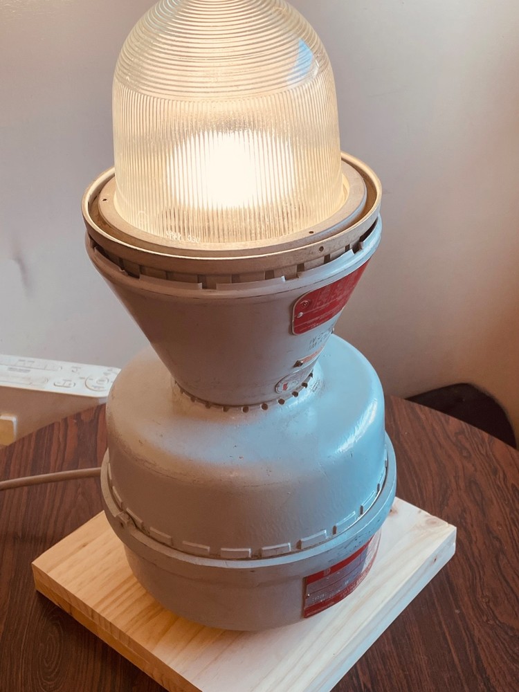 Table Lamp, industrial salvage . Appleton A-51 explosion proof vintage.
