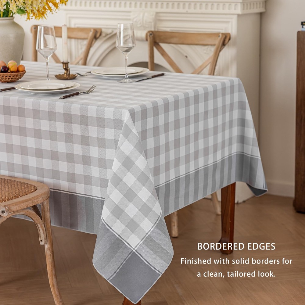 Midsummer Breeze Checkered Tablecloth-Country Gingham Table Cloth-Rustic Farmhou