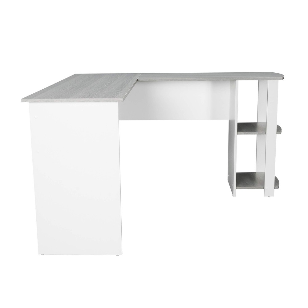 Techni Mobili L Shaped Desk - Modern Computer Desk with Corner Bookshelf & Si...