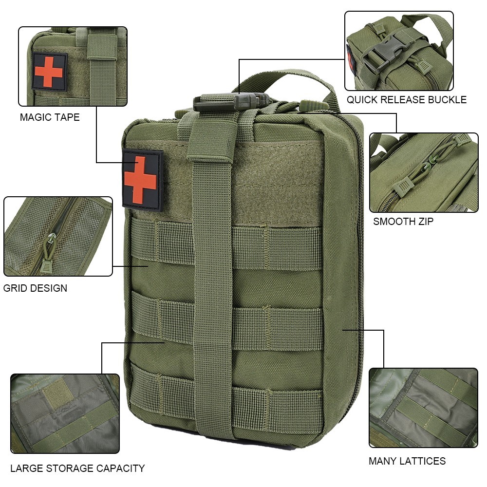 Tactical MOLLE Rip Away EMT Medical First Aid IFAK Medical Pouch Utility Bag
