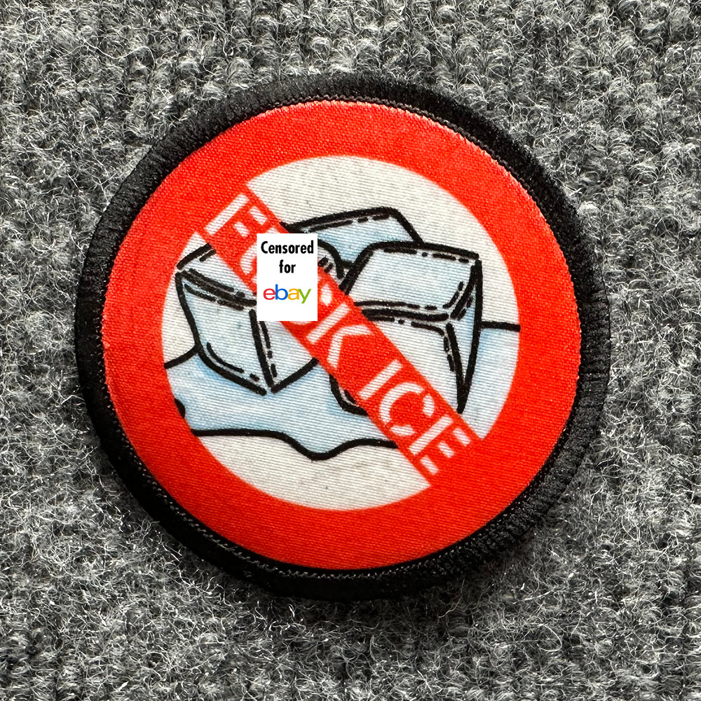 Anti-ICE Morale Patch Hook & Loop "F**k Ice" Ice Cubes Round