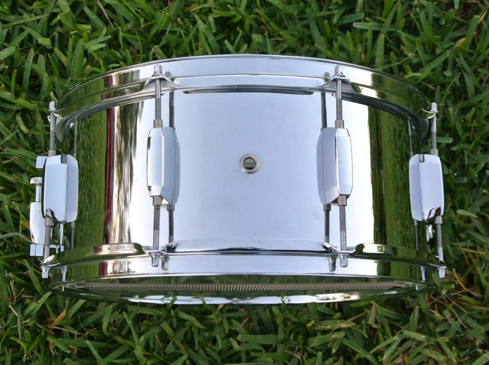 NICE SUPER CLEAN HEAVY VERSION!!! PEARL 14X6.5 DEEP CHROME SNARE DRUM!!! K662