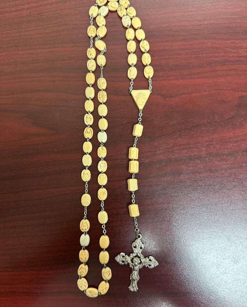 Vintage Double Sided Civelli Litany Beads 22" Rosary #703