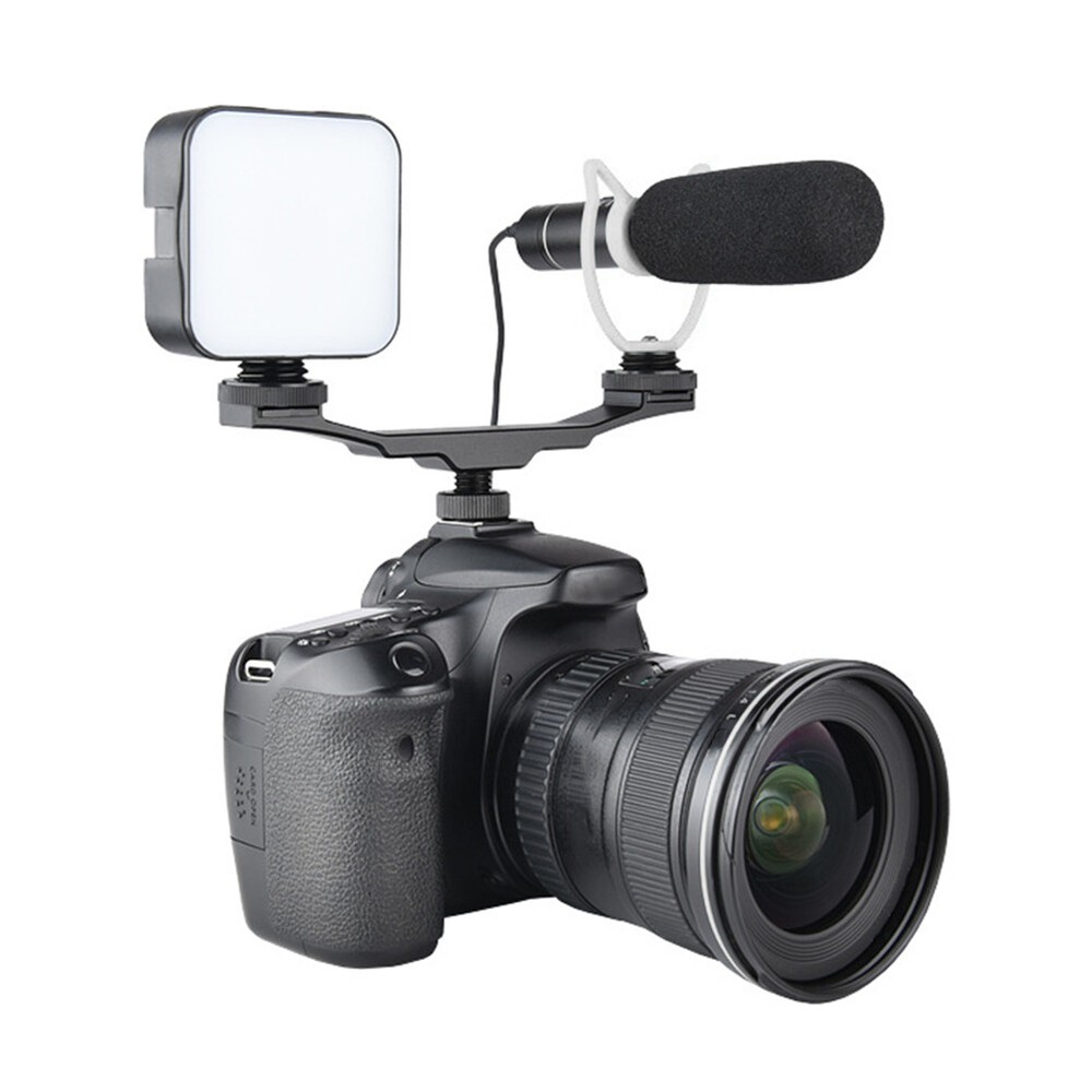 Double End Cold Shoe Mount Bracket Extension Rod For Camera Flash Fill Light Fit