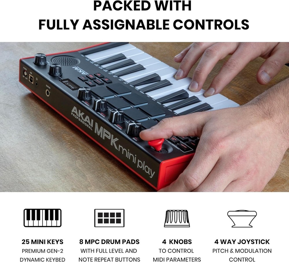 MPK Mini Play MK3 - MIDI Keyboard Controller with Built-in Speaker and Sounds...