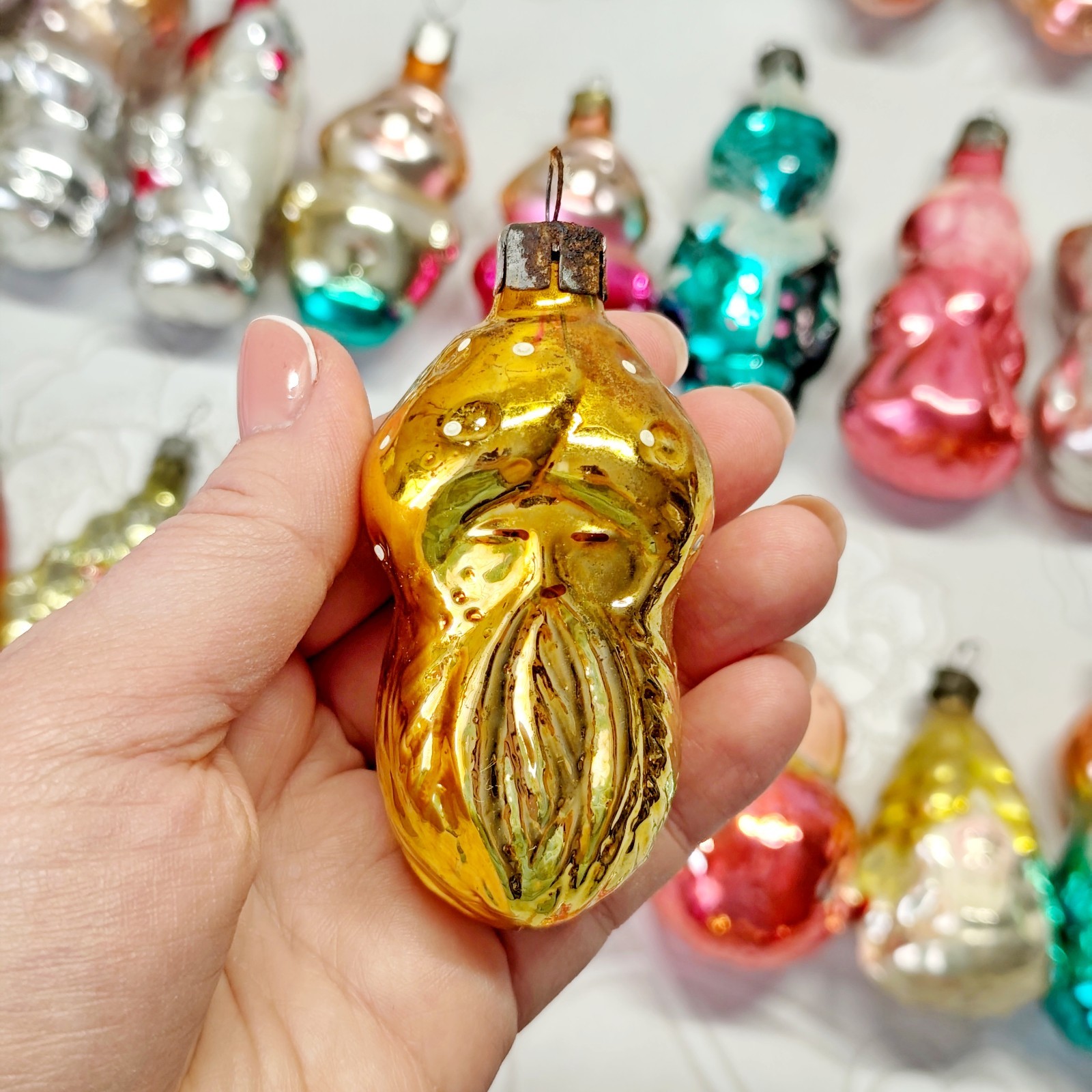 Vintage glass Christmas Ornament character animal decoration soviet USSR №728