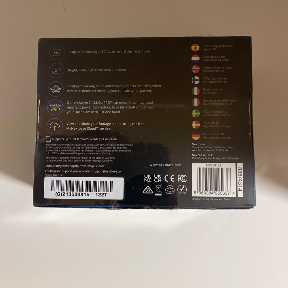 NextBase Dash Cam 122, Brand New & Factory Sealed ✅