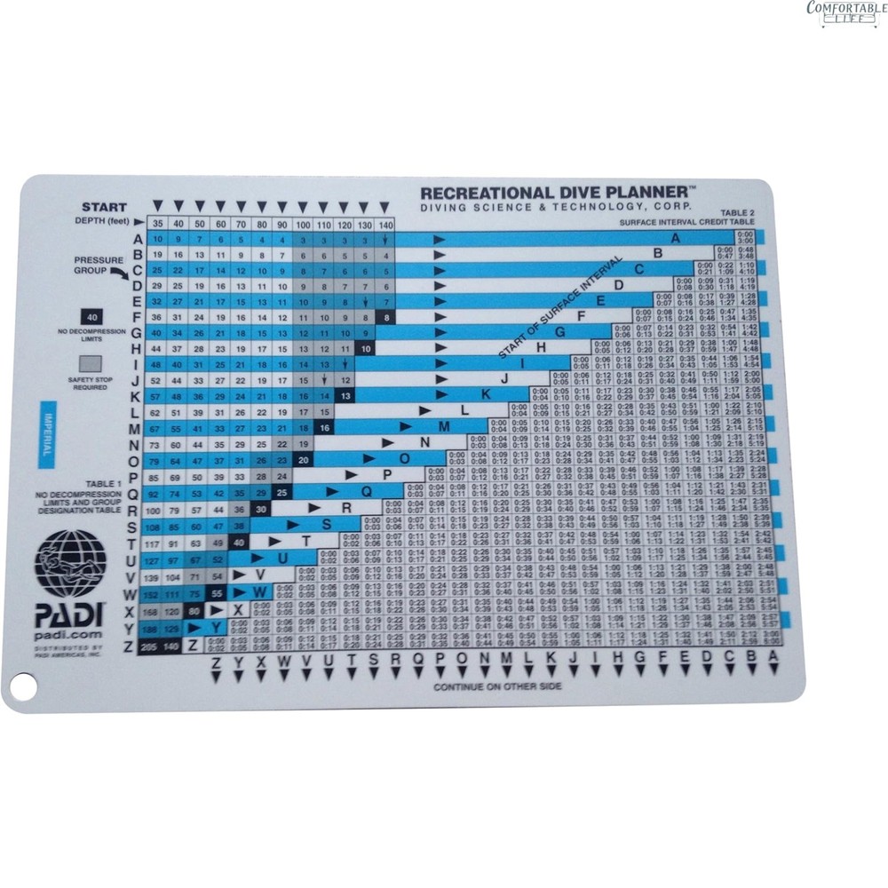 Rectangular Brown Diving RDP Table - Manual Included for Ultimate Convenience