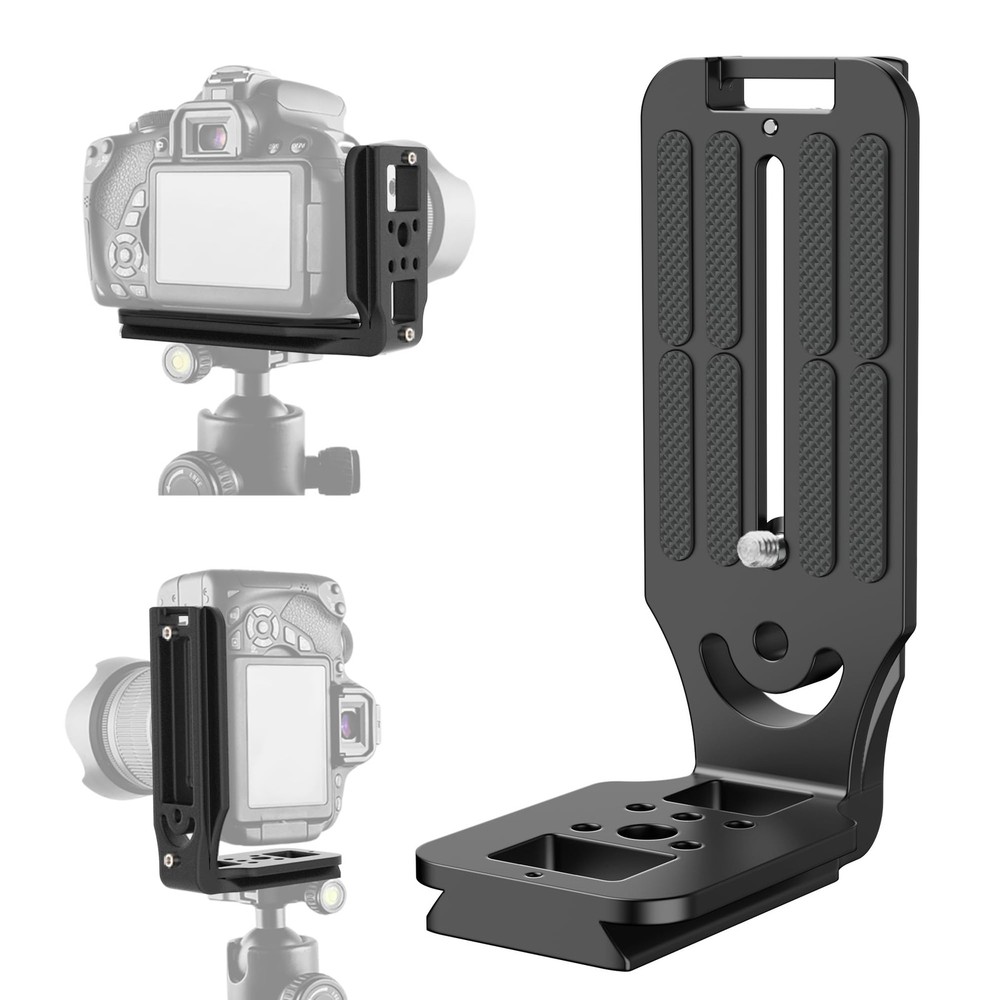 (Real Single One) DSLR Camera L Bracket Quick Release Plate Vertical Black-03