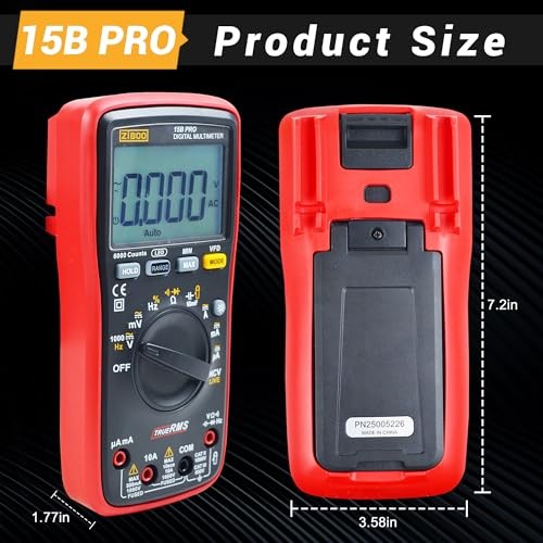 True RMS Digital Multimeter,for Electrical Applications, Measures 15B PRO