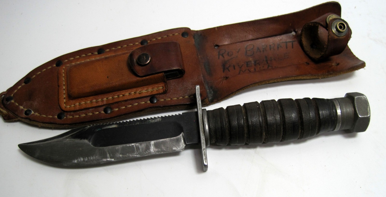 Vintage Pilot Survival Knife Camillus, NY W/Sheath