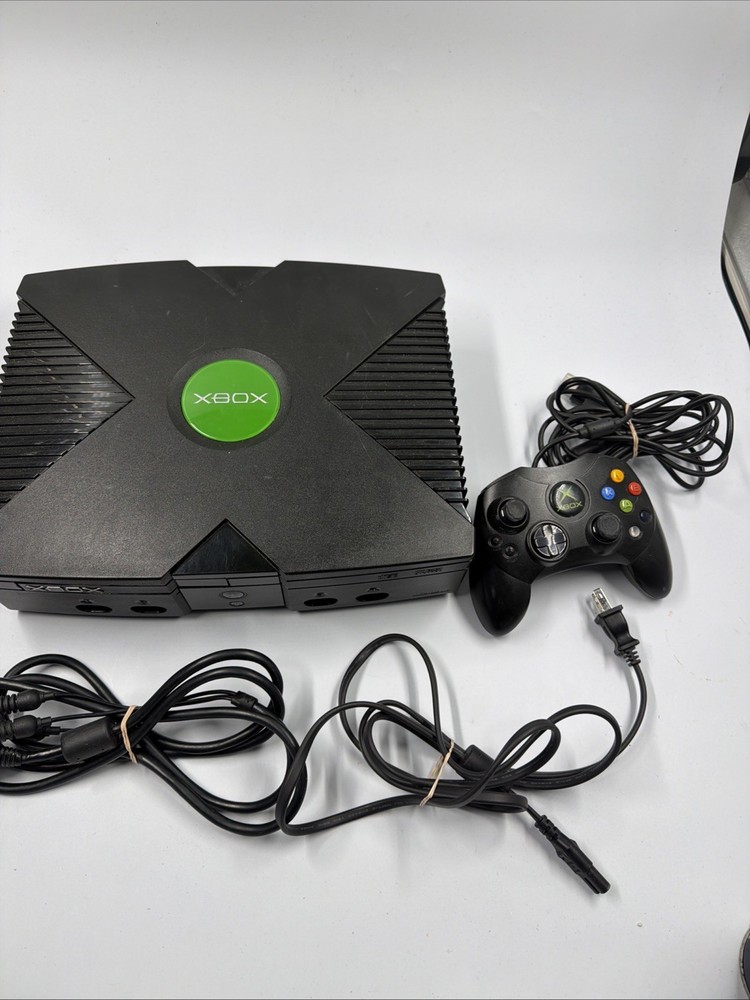 Microsoft Original Xbox - Black Console Complet Cable And One Controller