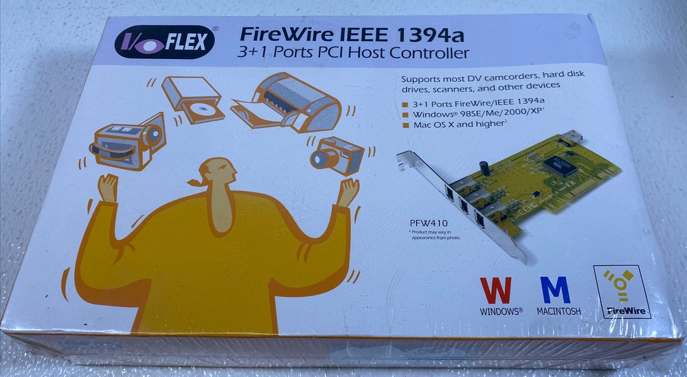 IO Flex FireWire IEEE 1394a Adapter 3+1 Ports PCI Host Controller