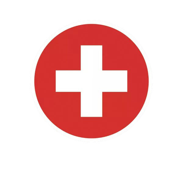 Round Swiss Flag Sticker Decal