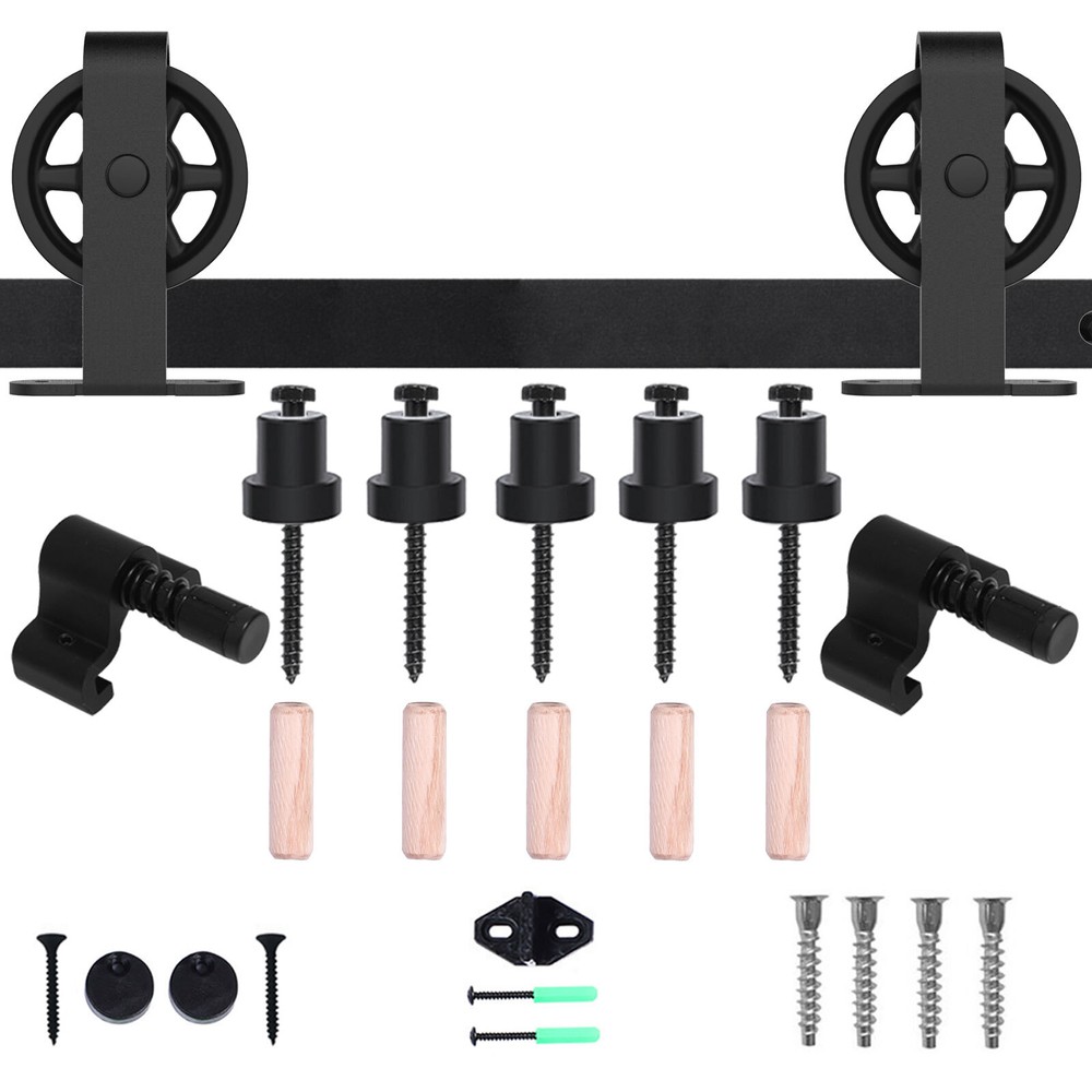 4-12FT Sliding Barn Door Hardware Kit Single Double Doors Medium Wheel RollerKit