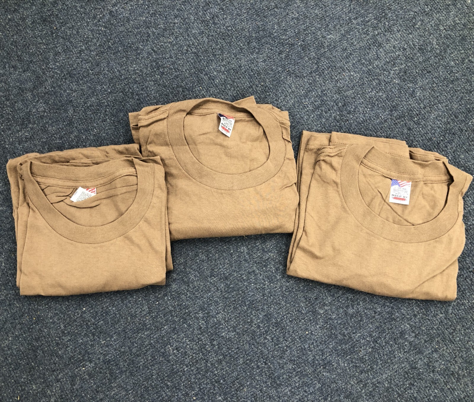 3 USGI Vintage Brown Shirts Sz L 8420-01-112-1476 Undershirt OIF / OEF DCU